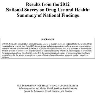 Results from the 2012 National Survey on Drug Use and Health: Summary of National Findings