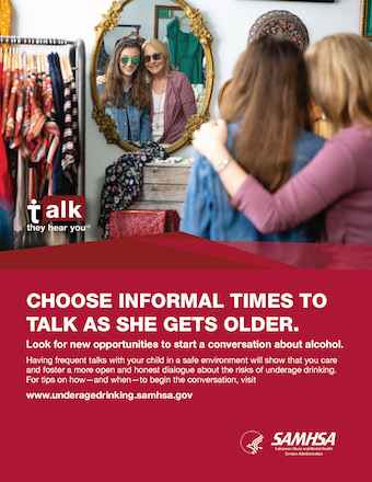 Talk. They Hear You:  Choose Informal Times to Talk as She Gets Older – Flyer