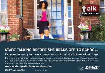 Talk. They Hear You: Start Talking Before She Heads Off to School - Postcard