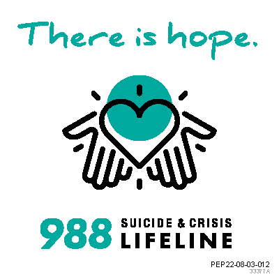 988 Suicide & Crisis Lifeline Stickers - There is Hope - Green | SAMHSA Publications and Digital Products