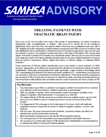 Advisory: Treating Patients with Traumatic Brain Injury