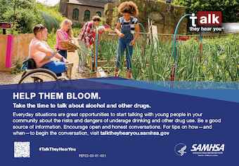 Talk. They Hear You: Help Them Bloom – Postcard
