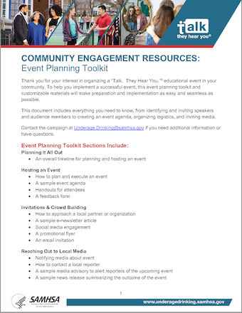 Talk. They Hear You. Community Engagement Resources: Event Planning Toolkit