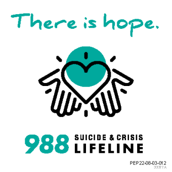 Thumbnail image for 988 Suicide & Crisis Lifeline Stickers - There is Hope - Green
